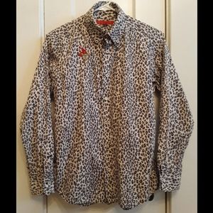 Leopard/Cheetah Print Button Down Shirt